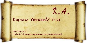Kopasz Annamária névjegykártya