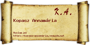 Kopasz Annamária névjegykártya