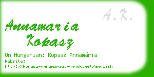 annamaria kopasz business card